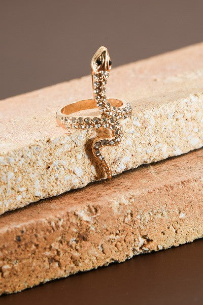 Rhinestone Snake Ring