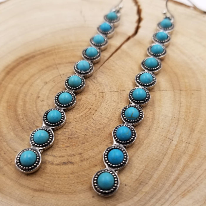 Turquoise Stone Dangle Earrings