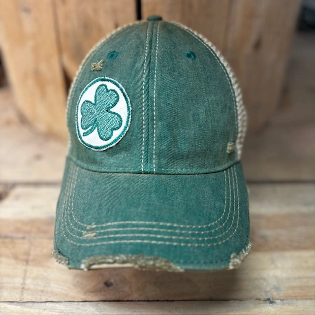 Shamrock Distressed Baseball Cap