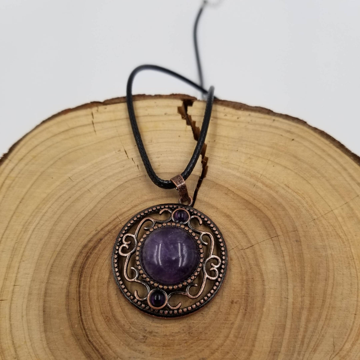 Vintage Natural Stone Pendant Necklace