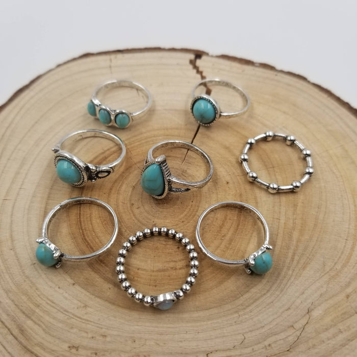 Vintage Turquoise Ring Set