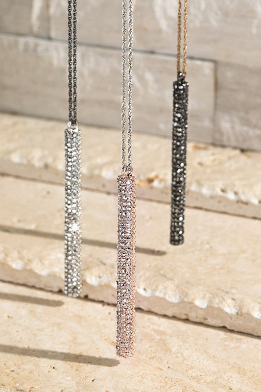 Pave Bar Pendant Necklace & Earring Separates