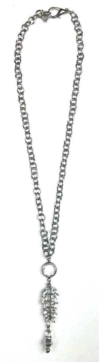 Crystal Leaf Pendant Necklace