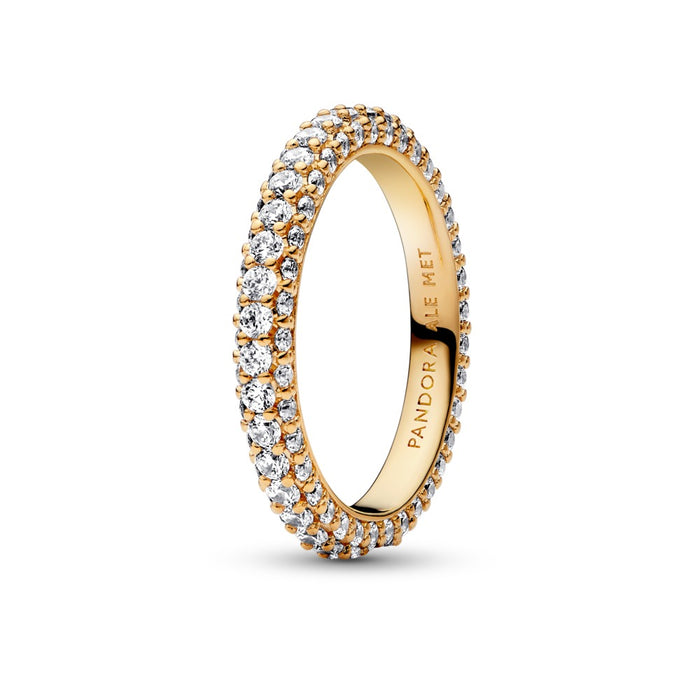 4k Gold-plated ring with clear cubic zirconi size 7.5/56