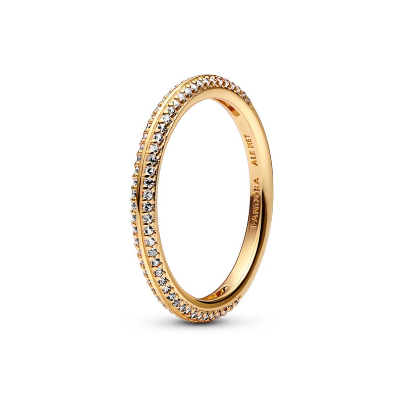 14k Gold-plated ring with clear cubic zirconia size 7/54