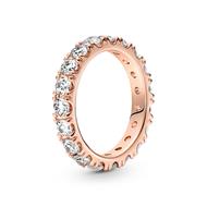 14k Rose gold-plated eternity ring with clear cubic zirconia size 7/54