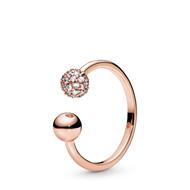 Open Pandora Rose ring with clear cubic zirconia size 8.5/58