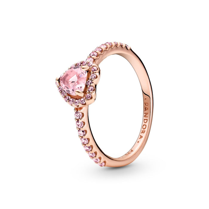Heart 14k rose gold-plated ring with orchid pink crystal and fancy fairy tale pink cubic zirconia size 6/52