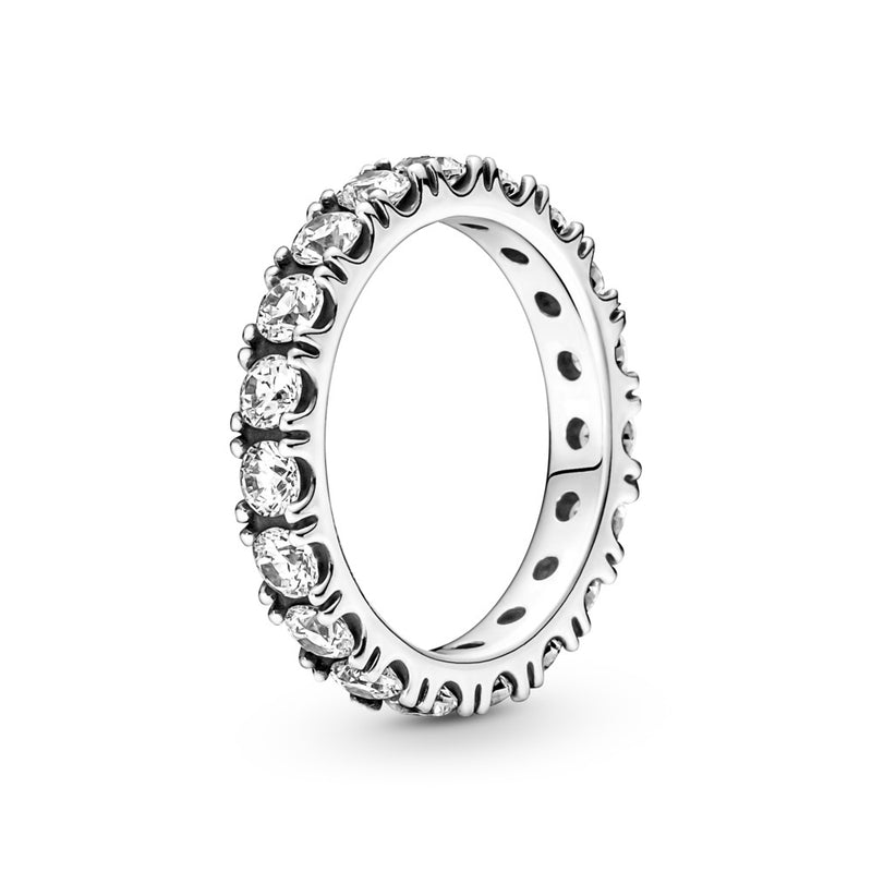 Sterling silver eternity ring with clear cubic zirconia size 6.5/52