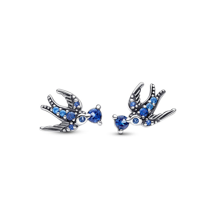 Swallows sterling silver stud earrings with n PU