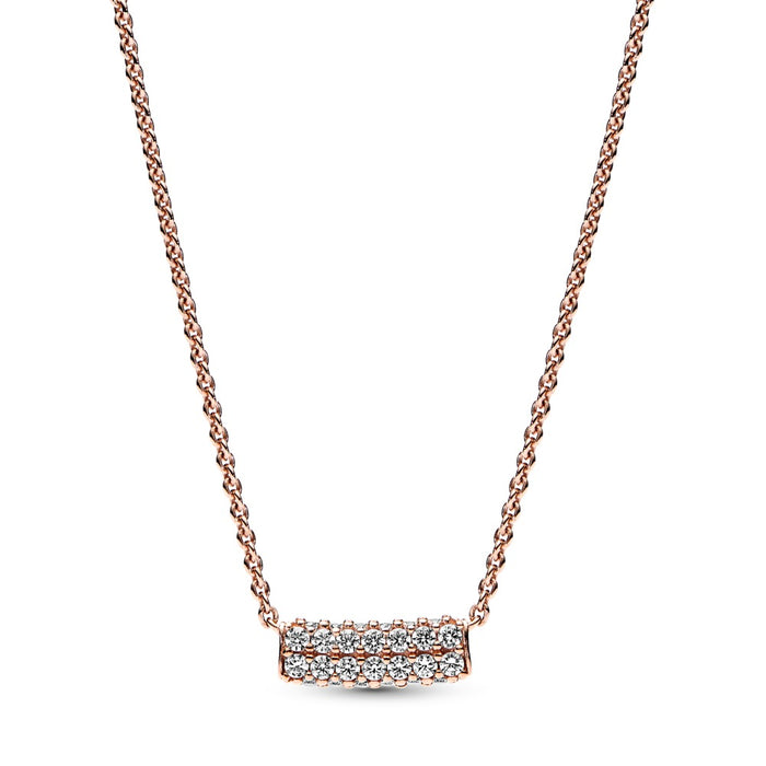 14k Rose gold-plated collier with clear cubic