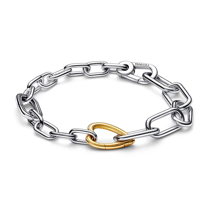 Sterling silver and 14k gold-plated link bracelet size 4