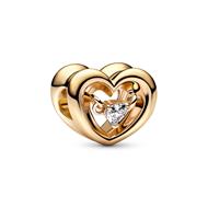 Open heart 14k gold-plated charm