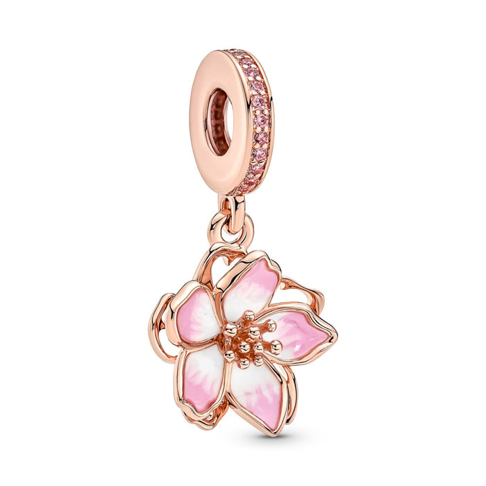 Movable cherry blossom 14k rose gold-plated d