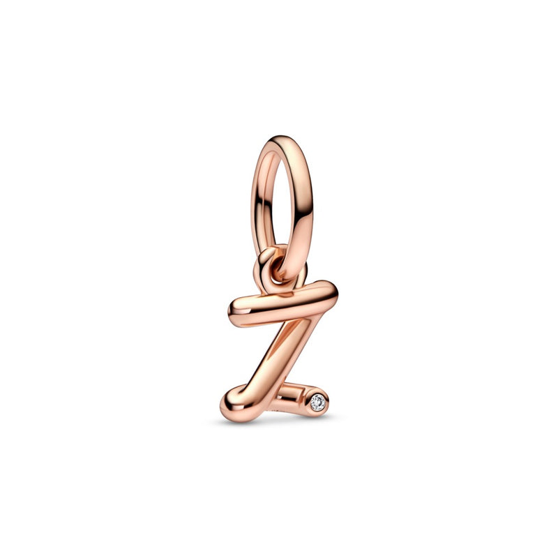 Letter z 14k rose gold-plated dangle with cle
