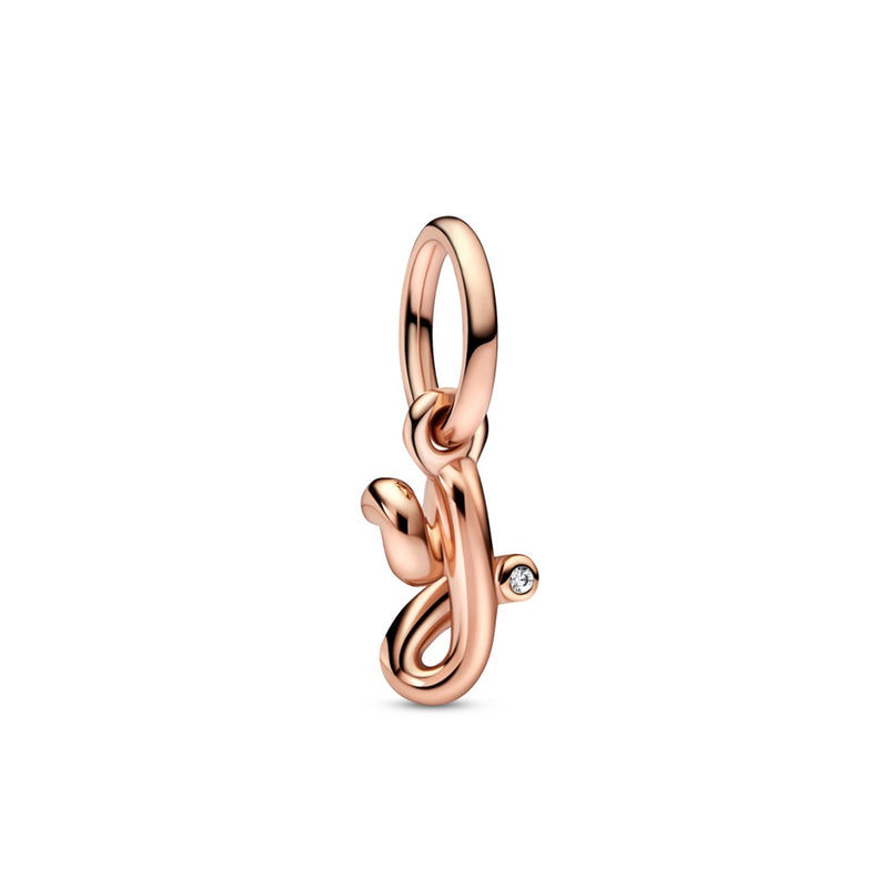 Letter y 14k rose gold-plated dangle with cle