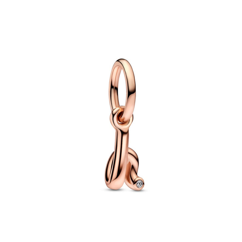 Letter h 14k rose gold-plated dangle with cle
