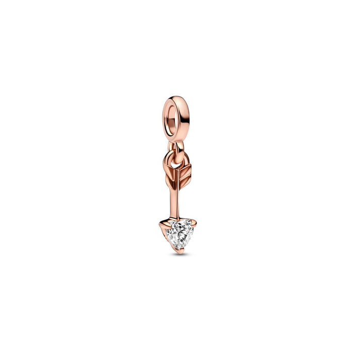 Arrow 14k rose gold-plated mini dangle with c