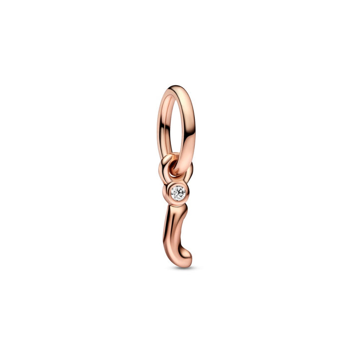 Letter i 14k rose gold-plated dangle with cle