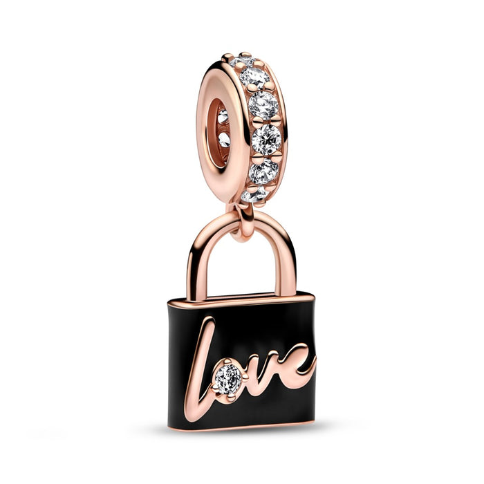 Padlock 14k rose gold-plated dangle