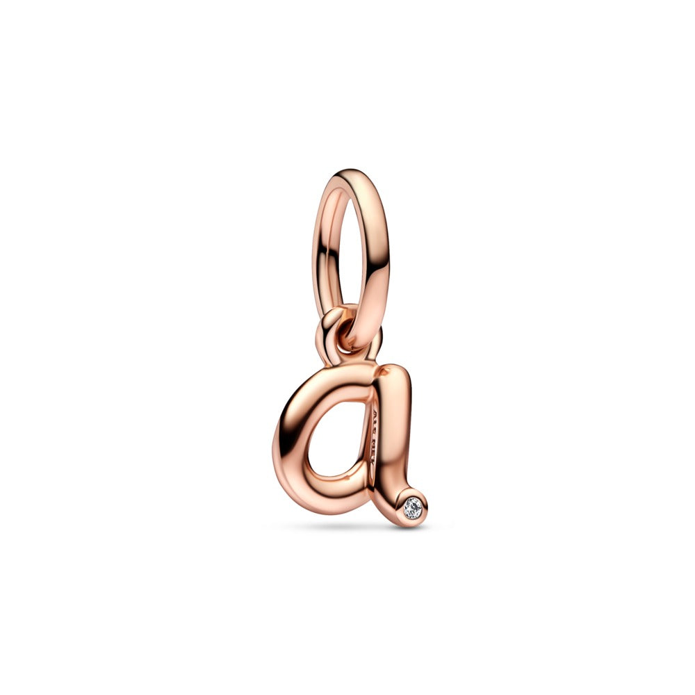 Letter a 14k rose gold-plated dangle charm