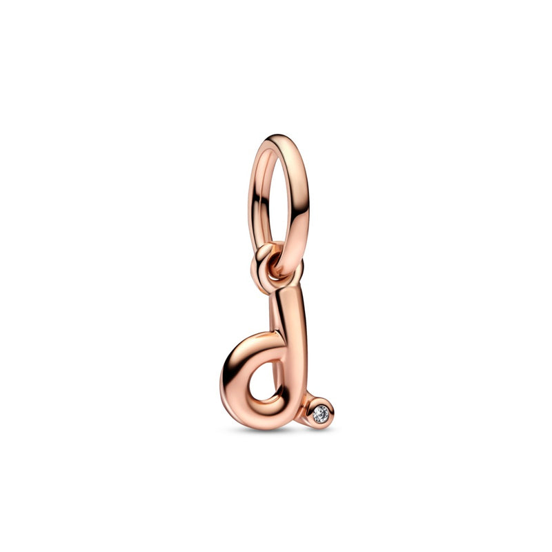 Letter d 14k rose gold-plated dangle with cle