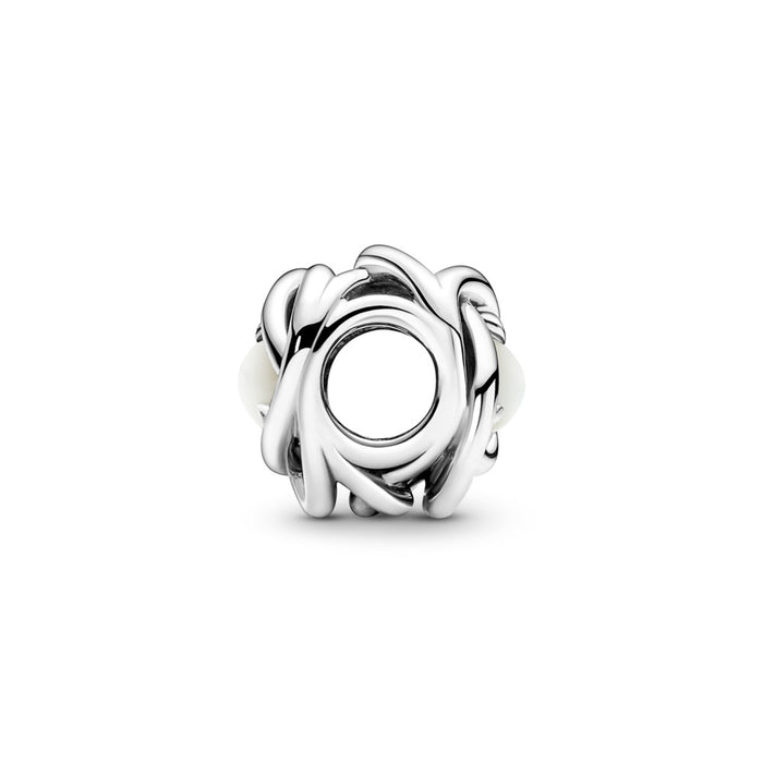 Sterling silver charm with white mother of pe