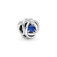 Sterling silver charm with princess blue crys