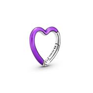 Pandora Me Sterling silver heart connector with transparent purple enamel