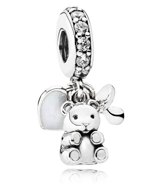 Baby Treasures, Silver Enamel & Clear CZ PU