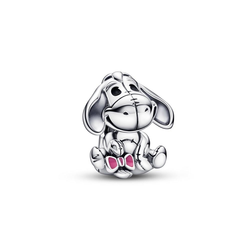 Disney Eyore sterling silver charm with pink and black enamel PU