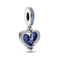 Shooting stars heart sterling silver double d