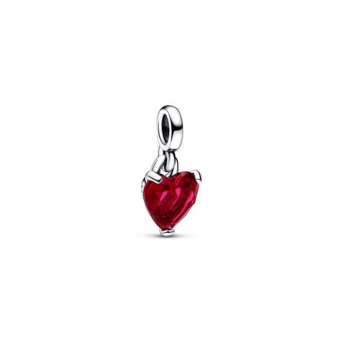 Heart sterling silver mini dangle with cherri