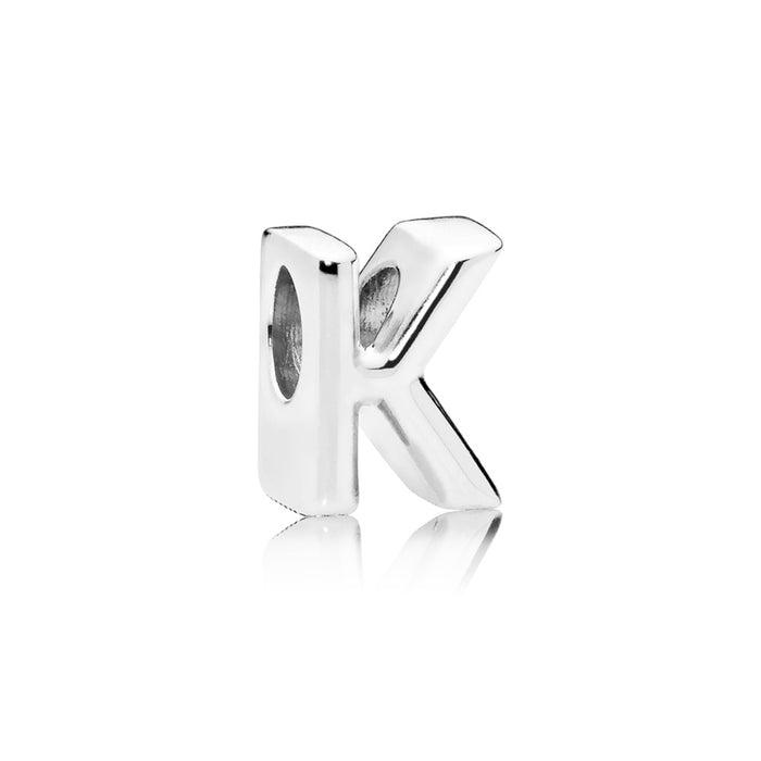 Letter K silver charm