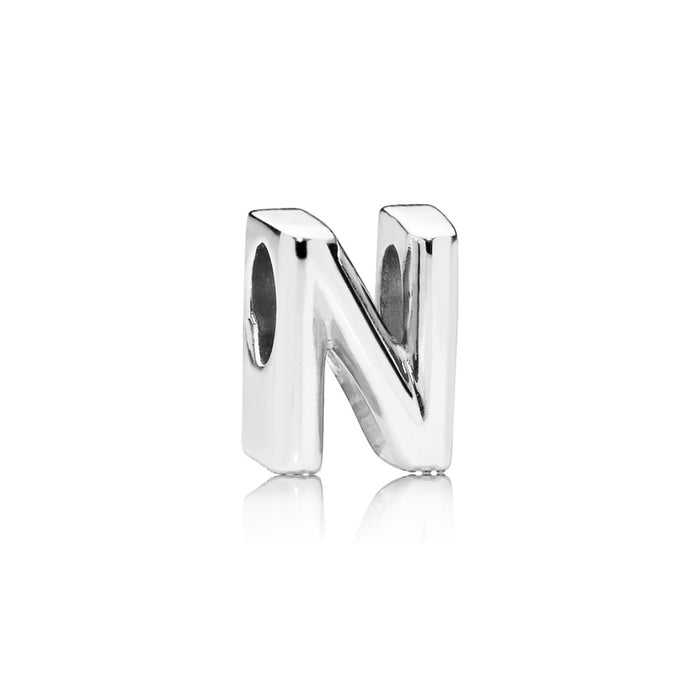 Letter N silver charm