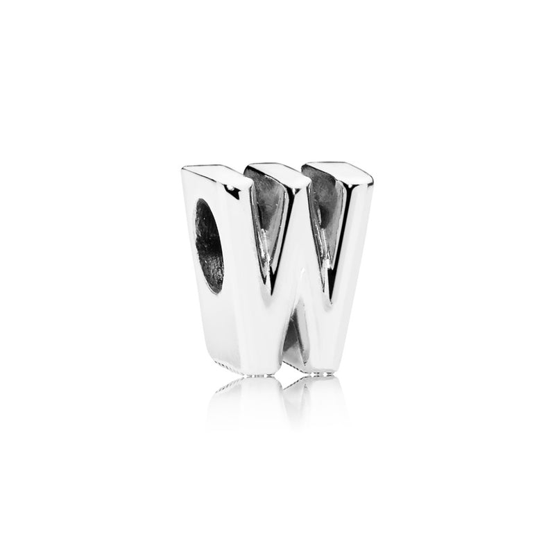 Letter W silver charm
