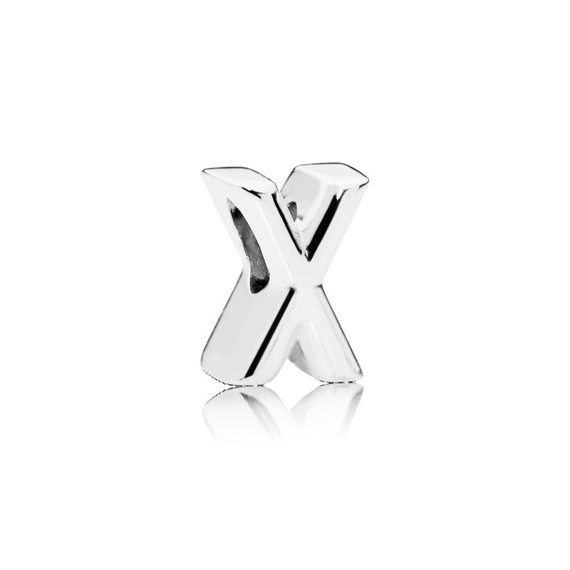 Letter X silver charm