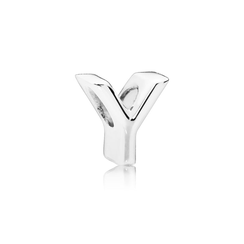 Letter Y silver charm