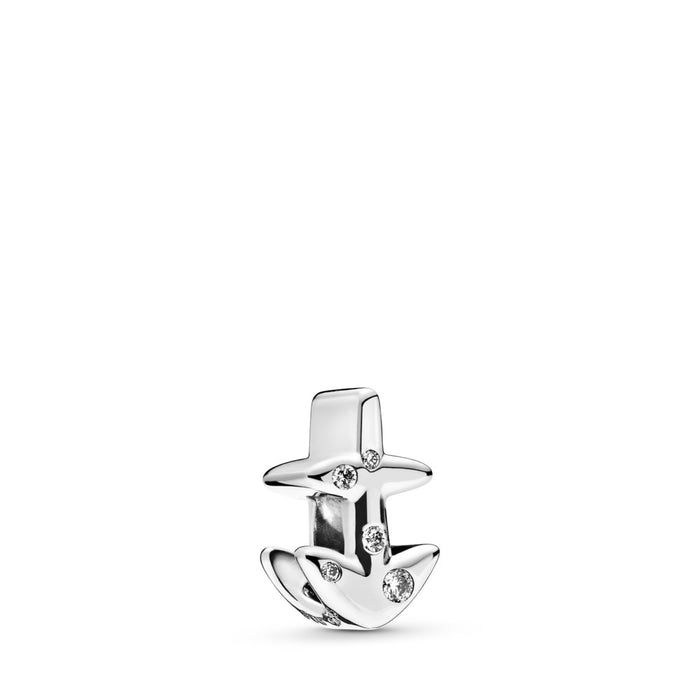 Sagittarius sterling silver charm with clear cubic zirconia