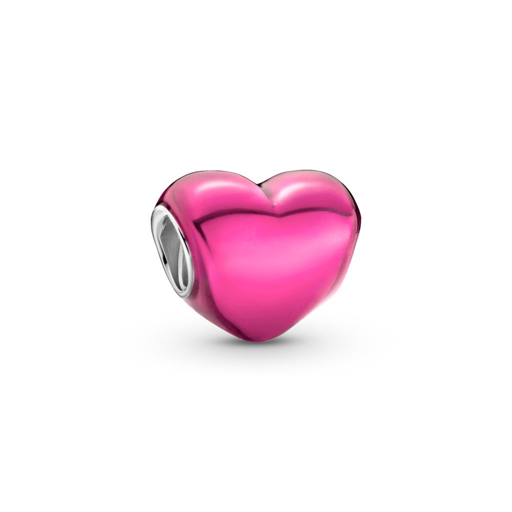 Heart sterling silver charm with transparent