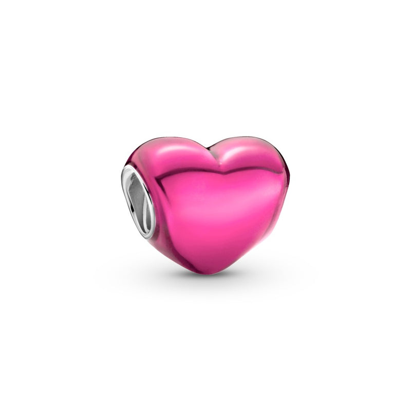Heart sterling silver charm with transparent