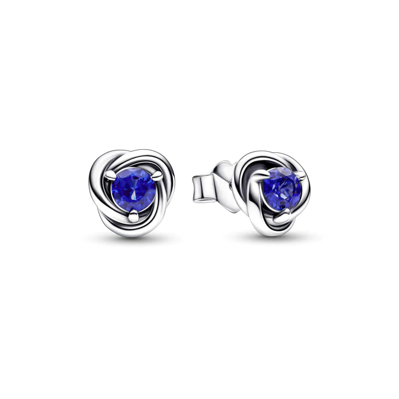 Sterling silver stud earrings with princess blue