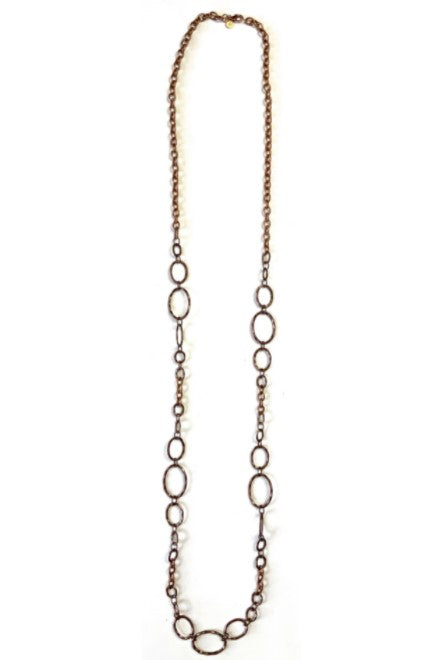 Oxidized Metal Chain Necklace