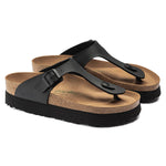 Birkenstock Gizeh Platform Vegan Birko-Flor Sandals - Black (Regular/Wide)