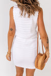 Leanne Scalloped Trim Mini Dress - White