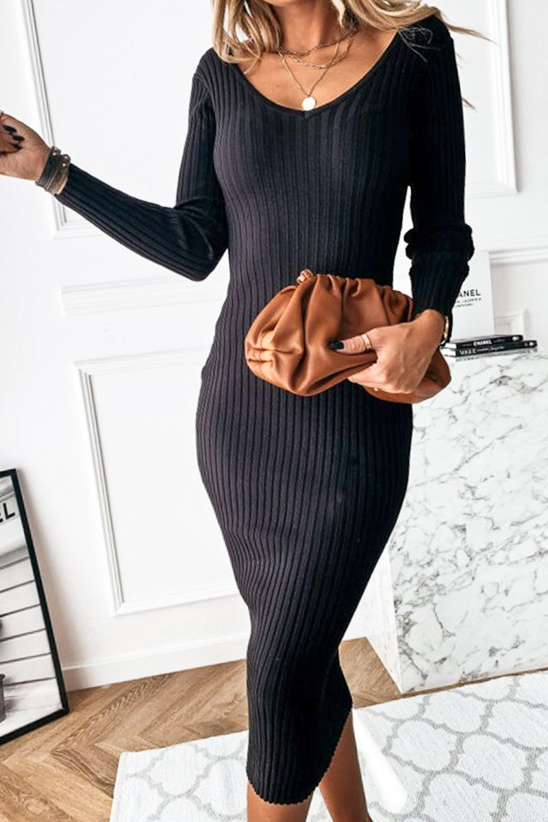 Ribbed Knitted Dress