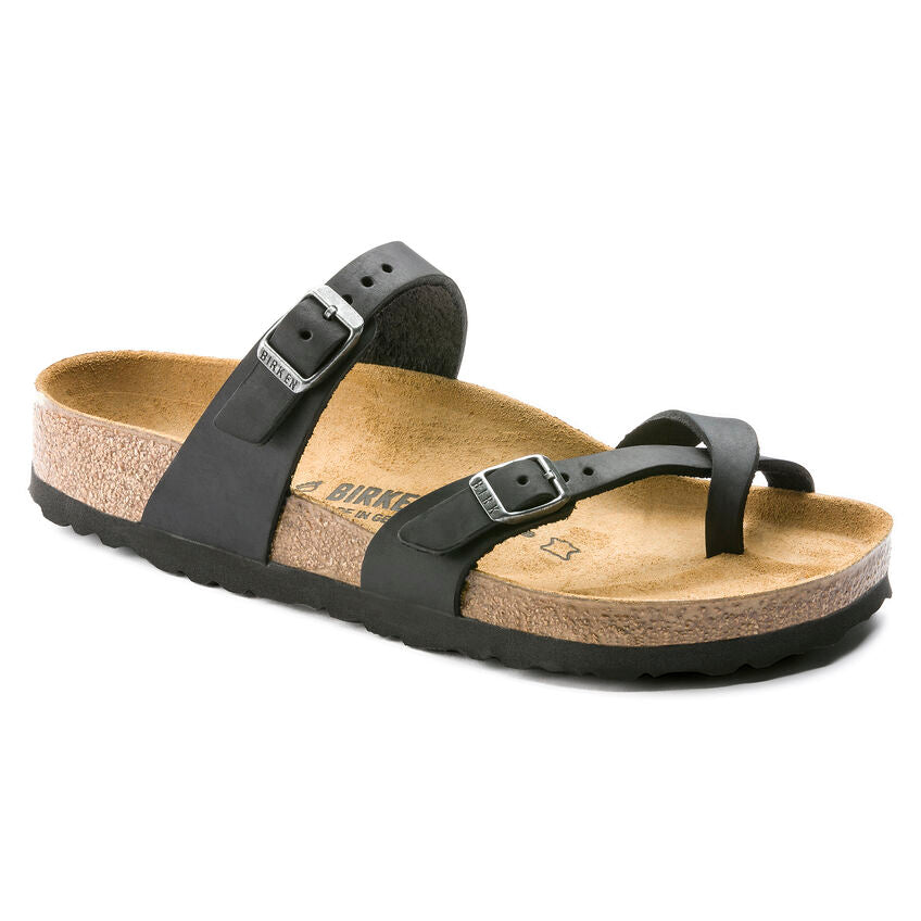 Birkenstock Mayari Oiled Leather Sandals - Black
