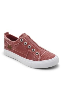 Play Distressed Laceless Sneakers - Clay Red