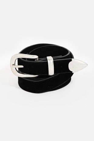 Mauren Classic Black Faux Leather Belt