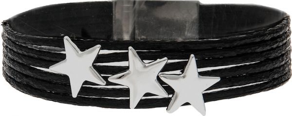 Black & Silver Star Magnetic Bracelet